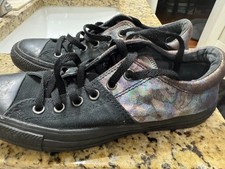 Converse Chuck Taylor All Star OX Black Iridescent Holographic Women's 8 Men's 6