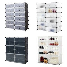 Mondeer DIY 12 Cube Shoe Rack Portable Shoe Storage Cabinet Plastic Organizer
