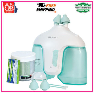 Electric Nasal Irrigation System with 50 Salt Packets, 2 Modes Nose Cleaner w...