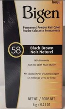 Bigen 58 Permanent Powder Hair Color Black Brown No Ammonia- Mix With Water