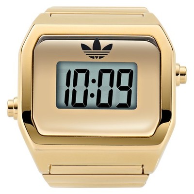 adidas digital two ring AOST26036 ゴールド Adidas Street Digital Two Ring Watch Gold AOST26036 Unisex New