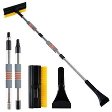 53" Extendable Retractable Snow Brush & Ice Scraper for Car SUV Truck - 360° 