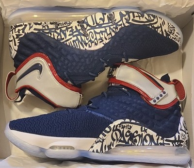NIKE LEBRON XVII FP GRAFFITI COLD BLUE RARE SIZE 13.5 BASKETBALL SHOES CT6047400