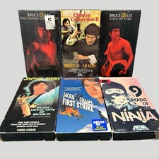 Kung Fu VHS Lot of 6 Bruce Lee Jackie Chan Ni...