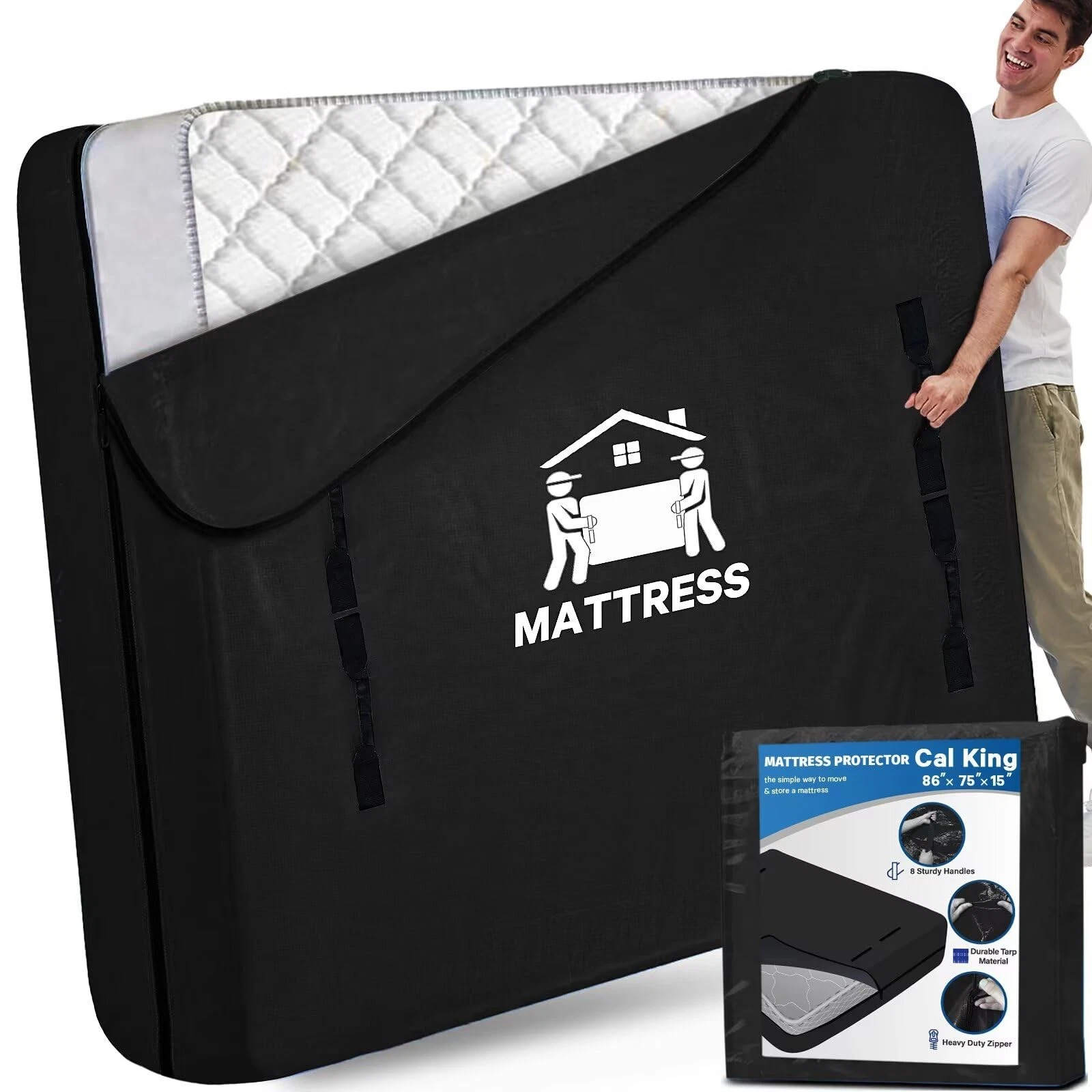 Mattress Bags for Moving, Mattress Protector Waterproof Mattress Cover Storag...