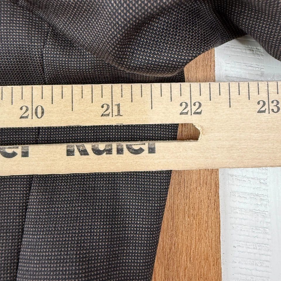 Hickey Freeman Suit Mens 42L Brown Nailshead 2 Button Canvas Wool Pants 36x32 - Image 3 of 4