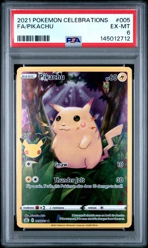2021 POKEMON CELEBRATIONS #005 FULL ART/PIKACHU PSA 6