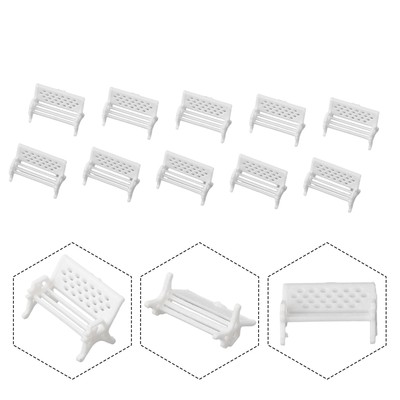 Modelleisenbahn Modellbank Stuhl weiß Bänke Landschaft Dekoration Parkanlage