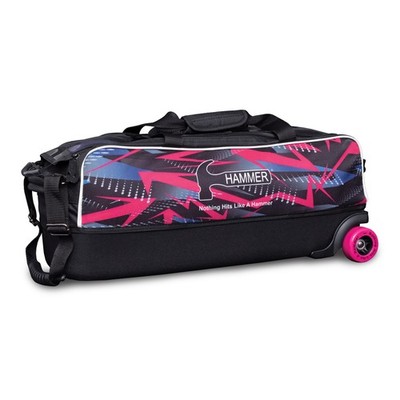 Bowling 3 Ball Tasche Hammer Dye-Sub Triple Tote - Pink Arrows