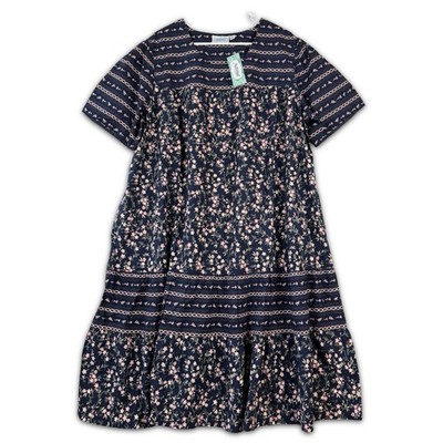 National Muumuu Housedress Womens Plus Size 2X Navy Blue Floral Short Sleeve NWT