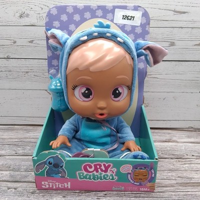 Cry Babies Nurturing 12  Baby Doll W/ Disneys Stitch Outfit Cries Real Tears