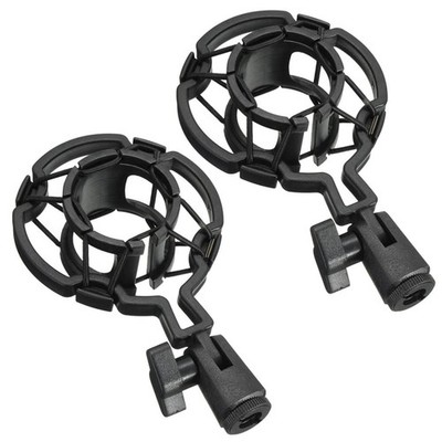 ThtRht 2 Pack Microphone Shock Mount Clip Universal Mic Mounts black 