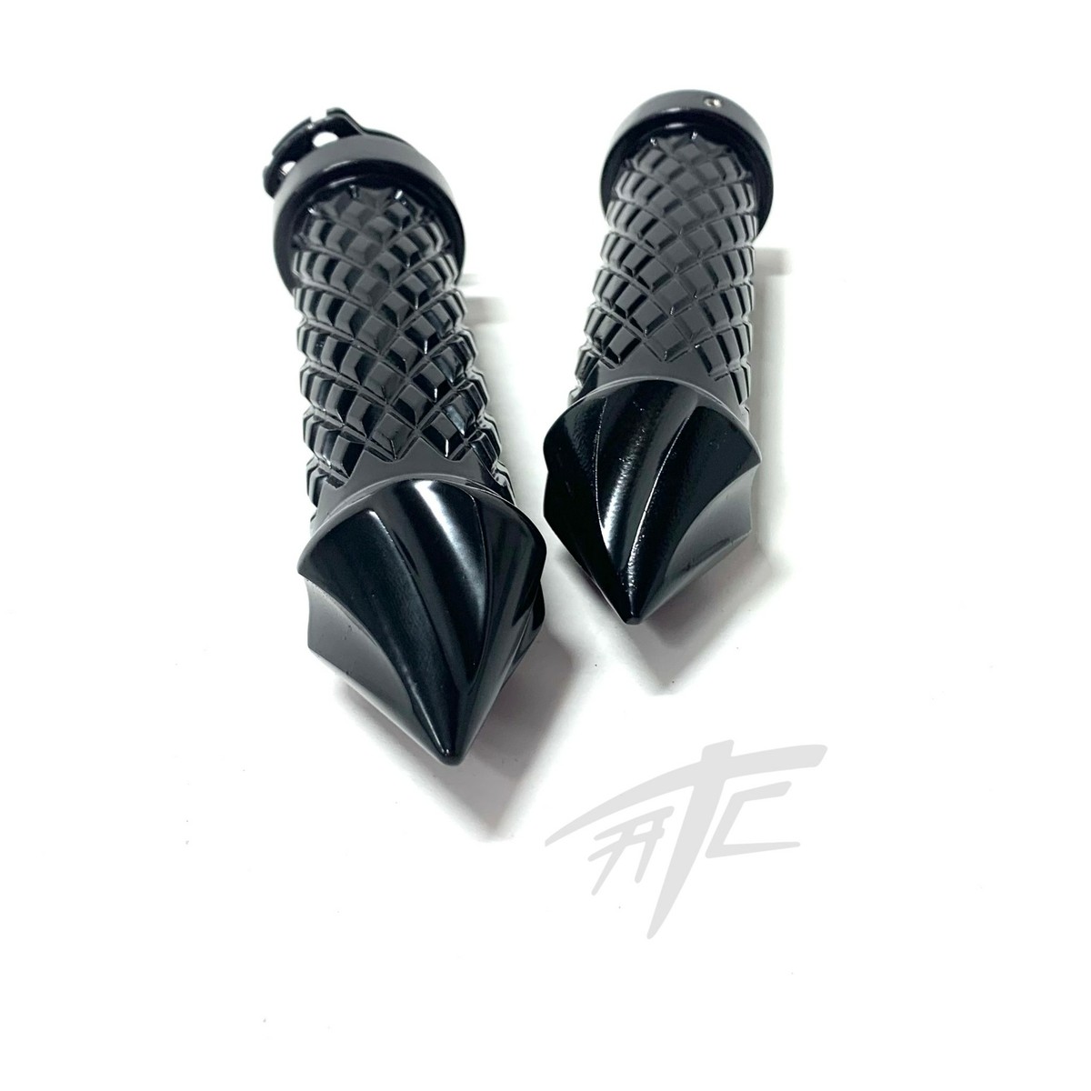 CLEARANCE* SOLID BLACK DIAMOND TWIST SPIKE GRIPS 2006-2021