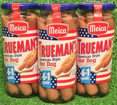 (18,95 /kg) 3x Meica Truemann`s Hot Dog Würstchen American Style 6+1  Versand 0 