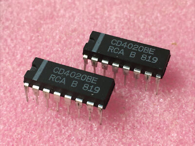2x(pcs) CD4020BE, CMOS Ripple-Carry Binary Counter/dividers , PDIP-16 , RCA