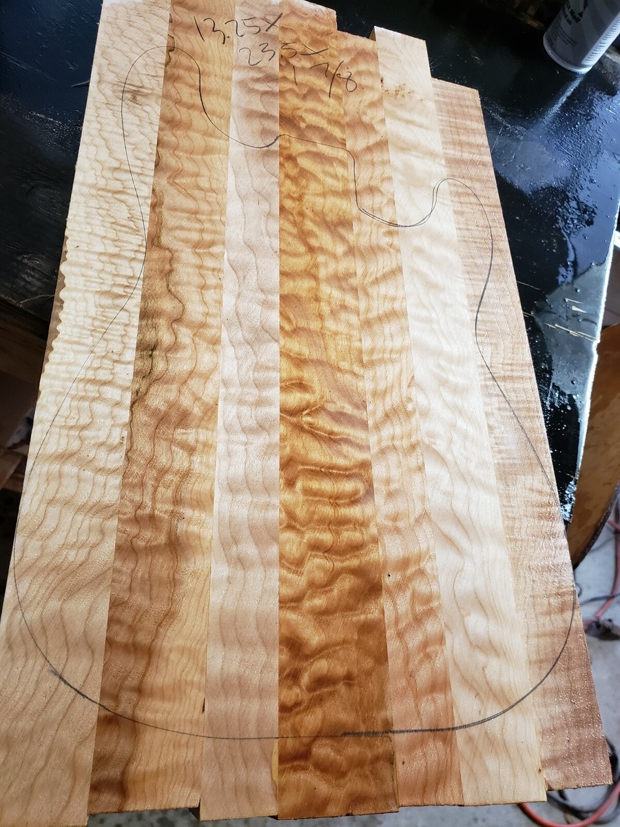 Quilted maple 5a GUITAR or BASS lumber. Exotic wood solid body for