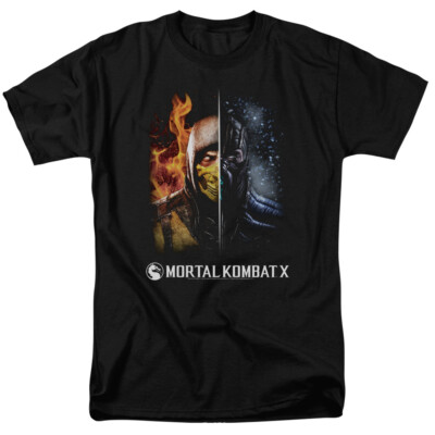 Mortal Kombat X Fire and Ice Scorpion Sub-Zero Men s T-Shirt S-5XL Licensed Tee