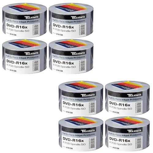 Ritek Traxdata DVD-R 16x White Inkjet Printable 4.7GB Blank DVD Discs 120min Lot - Picture 91 of 144