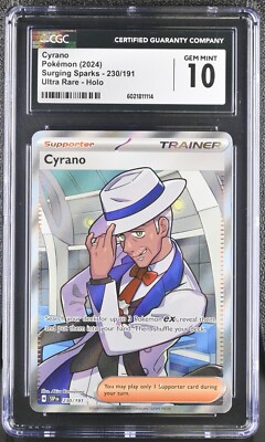 Pokemon TCG Cyrano 230/191 Sv08: Surging Sparks Holo CGC GEM MINT 10 | eBay