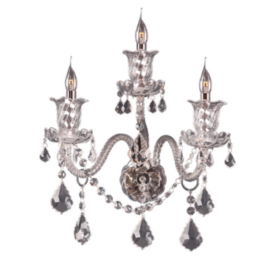 Crystal Wall Sconce Light Fixture Foyer Dining Room Bedroom Bathroom Chrome 22''