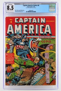 Captain America Comics 8 Cgc 8 5 Vf Timely 1941 Conserved 2nd Highest Ebay