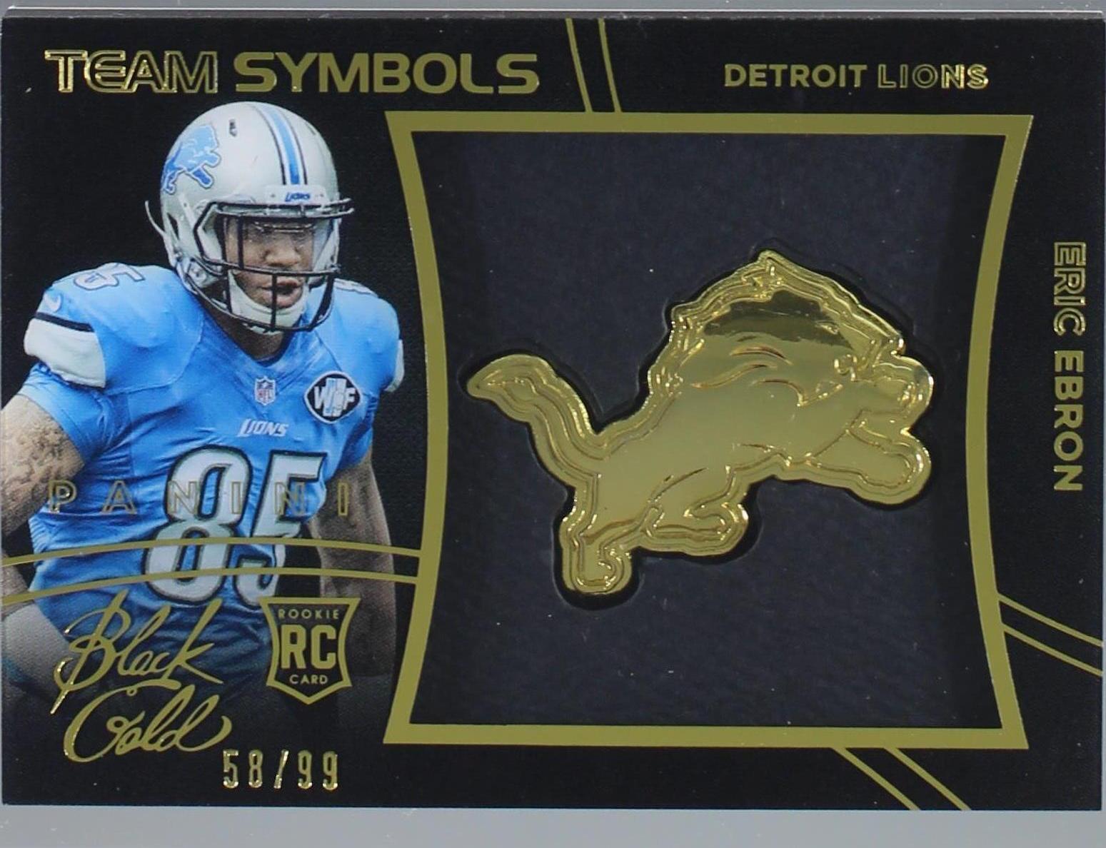 2014 Panini Black Gold - Rookie Team Symbols Eric Ebron #RTS-13 /99 (RC ...