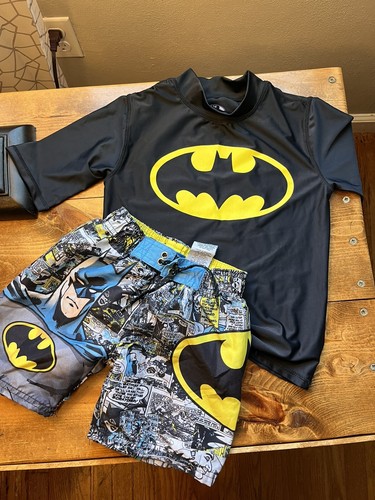 Boys Batman Swim Trunks and Rash guard 