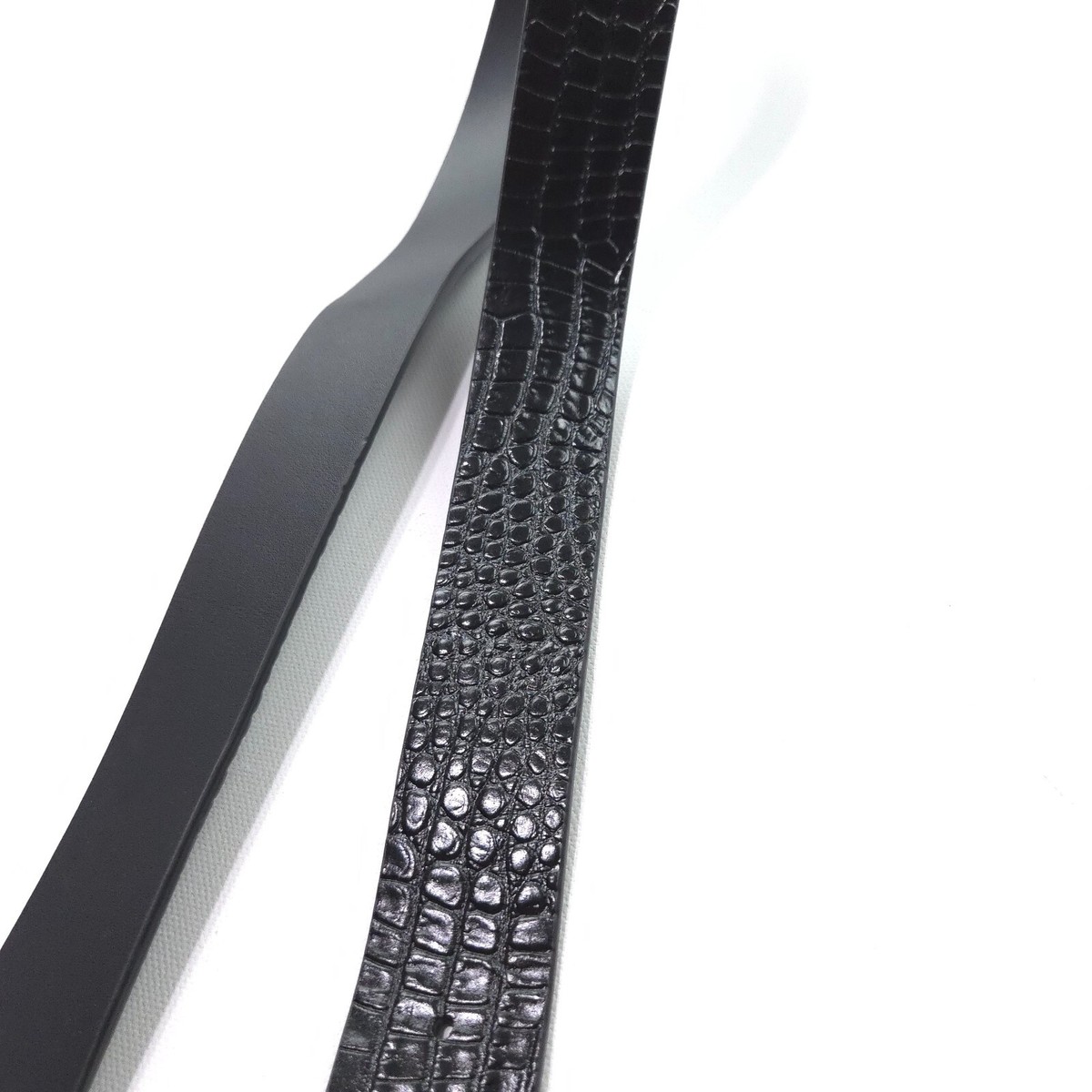 NEW! RALPH LAUREN WOMENS BELT -M- BLACK CROCODILE SILVER 