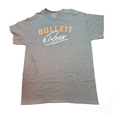 Bulleit & Beer Limited Edition Gray Short Sleeve T-Shirt Adult Medium 