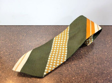 Wemlon Wembley Vintage 60s 70s Men's Tie Orange Green Necktie