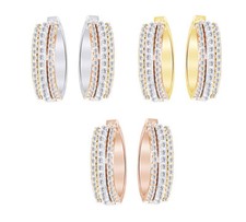 1.00 Ct Round Cut Natural Diamond Hoop Earrings In 14K Gold