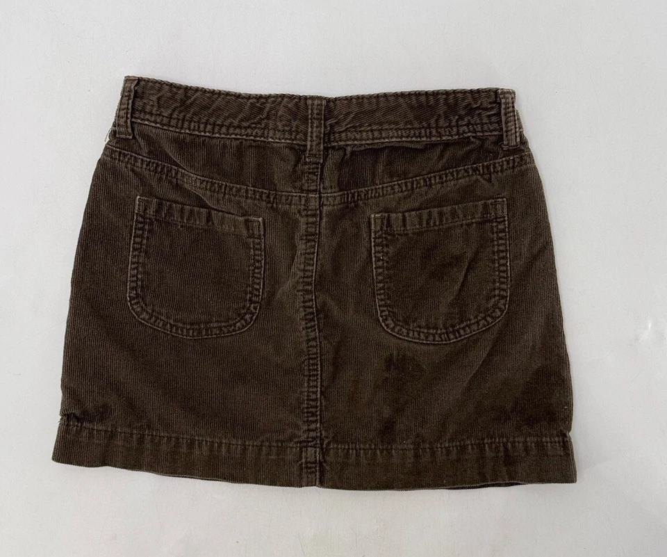 Old Navy Girl’s Brown Corduroy Short Skirt Size 12 Adjustable Waist Y2K Vibes - Image 2 of 4