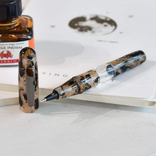 Yookers Gaia Orange Black Marble Resin Fiber Pen - Picture 2 of 5
