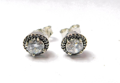 Authentic Pandora Earrings, Silver Classic Elegance Studs, #296272CZ ...