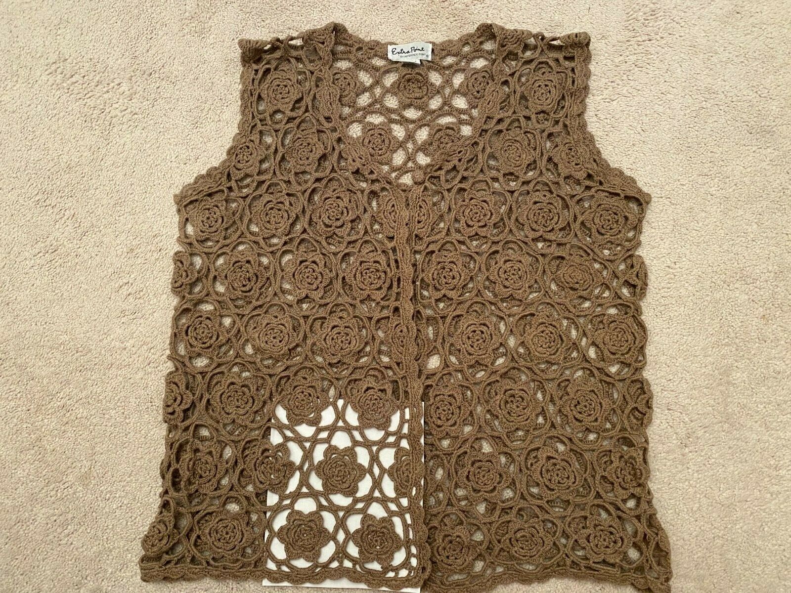 EXTRA POINT by Reference Point Brown Crochet-Look… - image 6