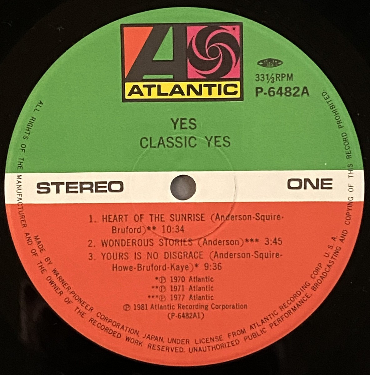 YES / CLASSIC YES, VINYL LP, 33 RPM, BONUS 7