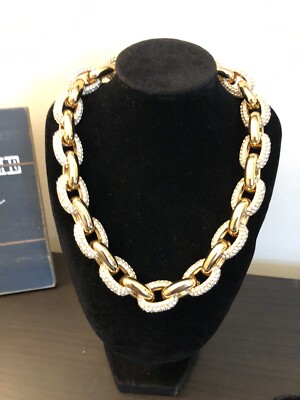 J.Crew PAVÉ CRYSTAL CONTRAST OVAL LINK 