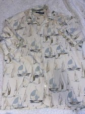 Nautica Mens Button Up Short Sleeve Shirt size Medium Made In USA