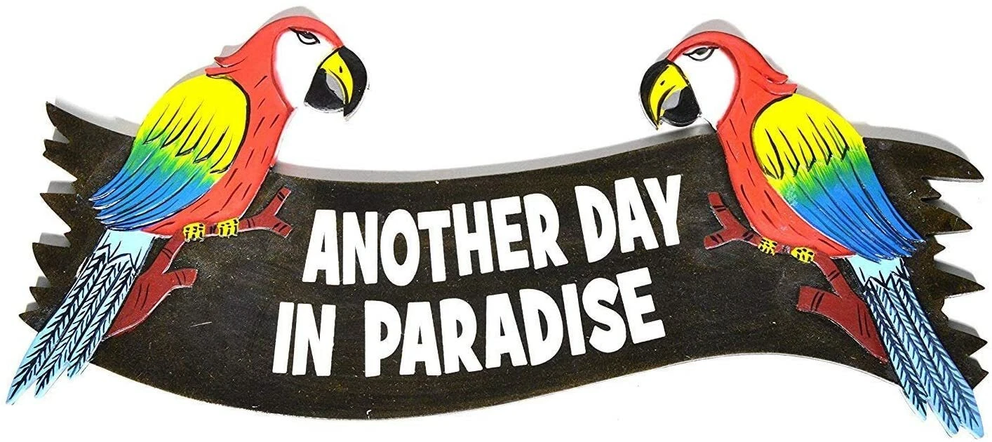 HANDMADE PARROTS IT'S 5 O'CLOCK SOMEWHERE TIKI BAR SIGN TROPICAL ISLAND WALL ART
Opens in a new wind