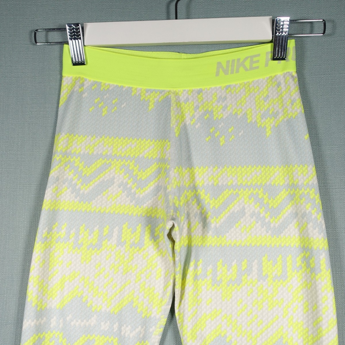 yellow nike pro leggings