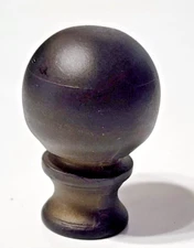 Lamp Harp Finial 1 1/4" Dark Bronze Metal Ball Sphere Knob - NEW