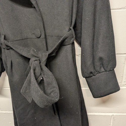 LANE BRYANT (22/24) Black Wool Blend Long Coat with Belt - Picture 2 of 9