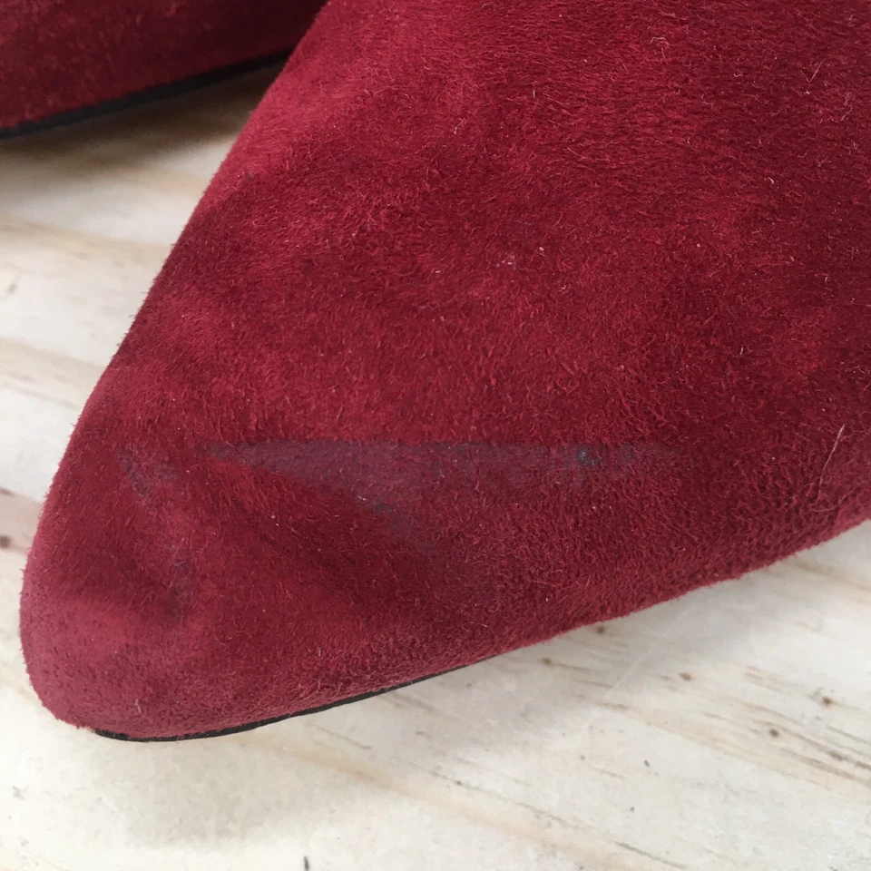 Steven Boots Mujer 9 Keene Punta Stiletto Botines Tacones Cuero Rojo Foto 3 de 4