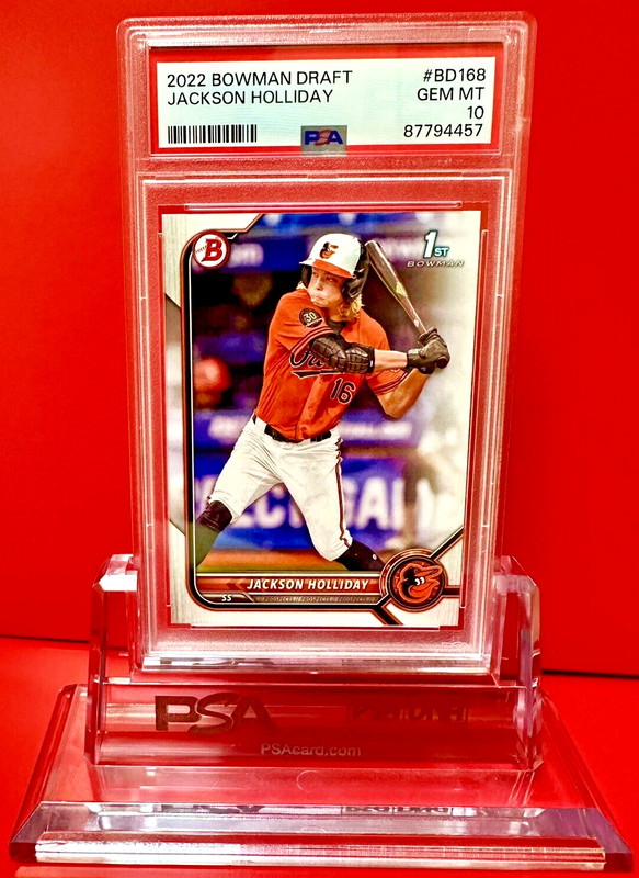 Jackson Holliday (RC) ROOKIE PSA Graded Gem Mint 10 ! 2022 BOWMAN DRAFT ! ⚾️