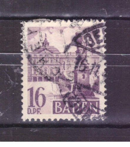 BRIEFMARKEN Deutschland Besetzungen Baden 1948 verschiedene Themen 16 dpf.  UNI23