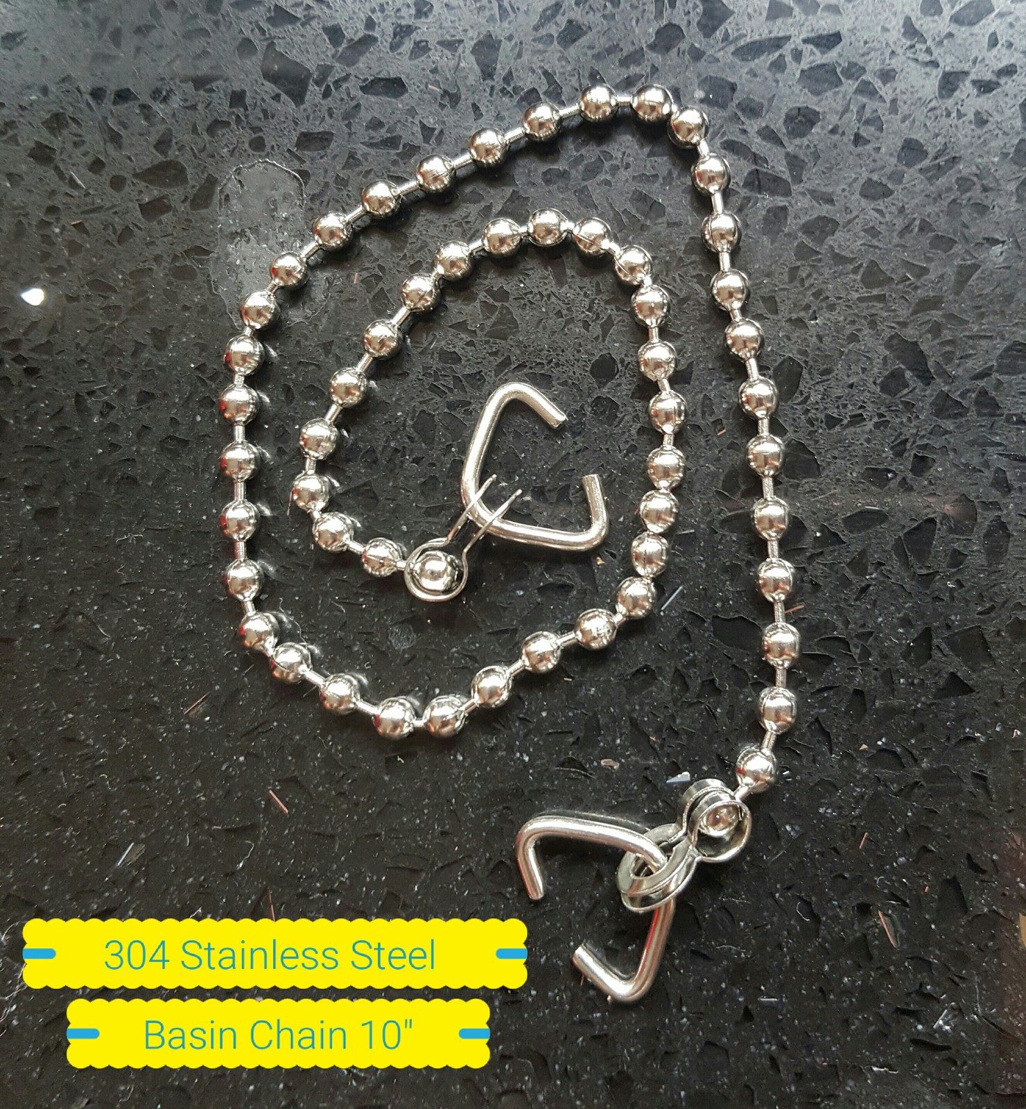 Stainless Steel Set 10"+18" Premium lifetime plug chain for bathroom