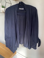Mint Velvet Size 14 ‘ink Tie Jacket’ Navy Formal Casual Tie Sleeve Back Ruch
