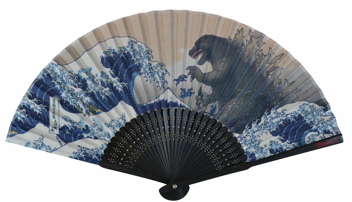 Japanese GODZILLA Ukiyoe 36 Views of Mount Fuji Sensu Hand fan