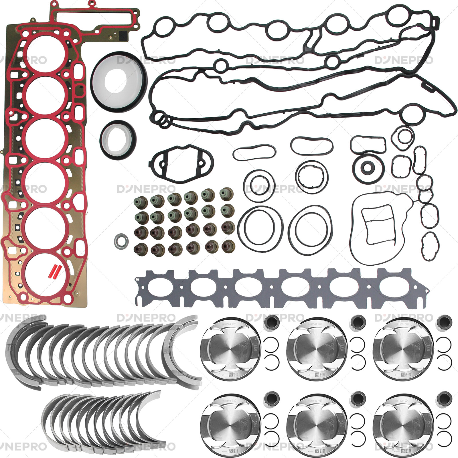 BMW B58B30A 3.0L Engine Rebuild Kit Pistons Gasket Bearing for 340i 440i 540i 640i 740i