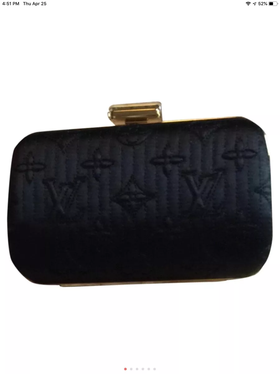 Authentic Louis Vuitton Black Satin Evening Handbag